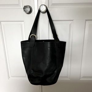 Vintage Coach XL SoHo Black Bucket Duffel Shopper Tote